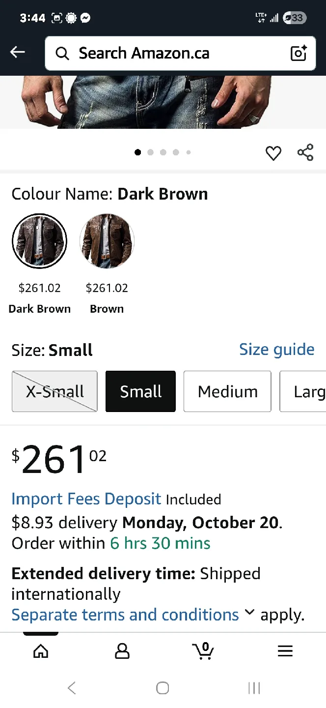 FLAVOR Dark Brown Leather Jacket - Size Small image indicator(3)