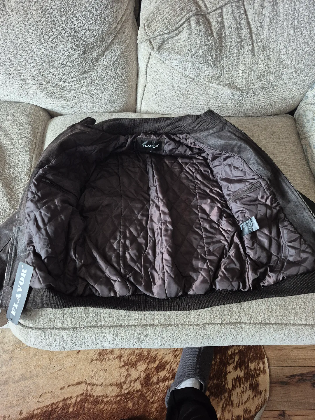 FLAVOR Dark Brown Leather Jacket - Size Small image indicator(5)