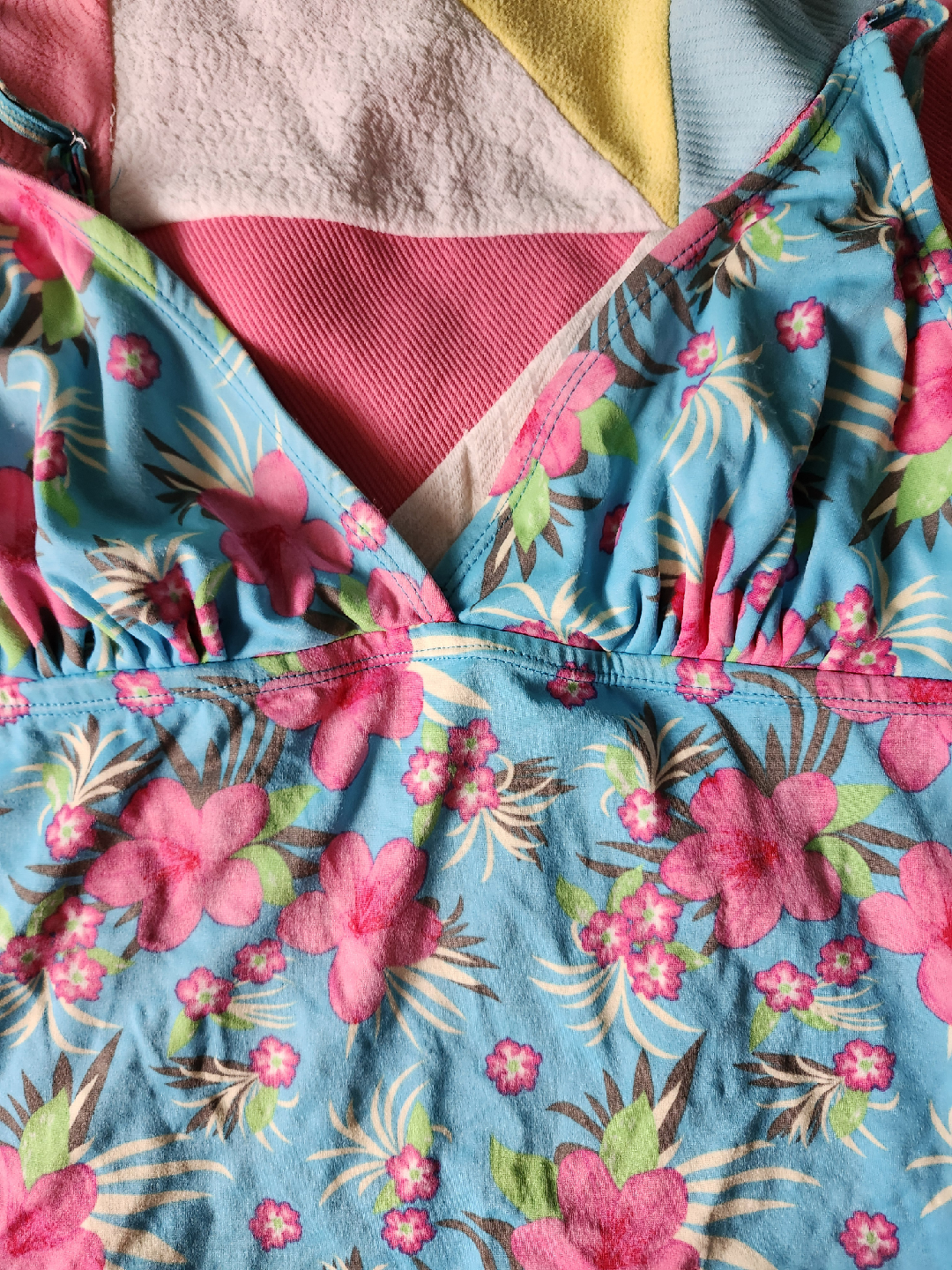 🧡 blue and pink floral tankini top - photo 3