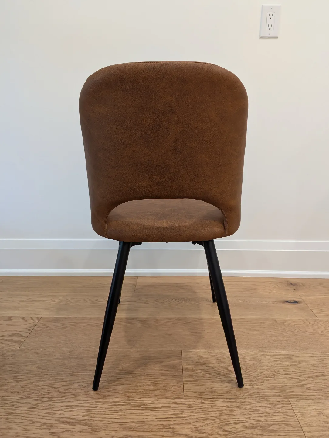 Four Brand New Brown Vegan Leather Chairs image indicator(2)