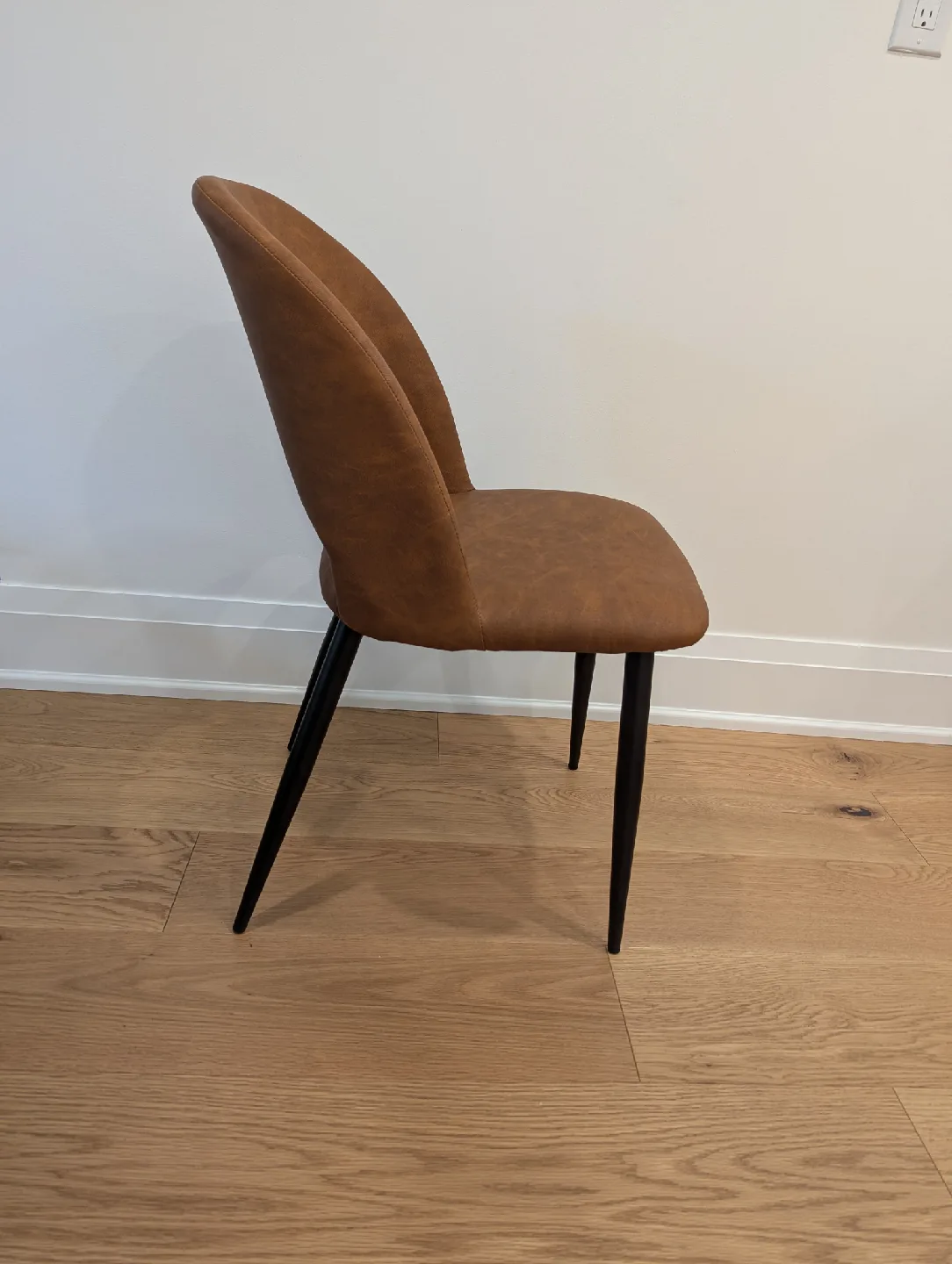 Four Brand New Brown Vegan Leather Chairs image indicator(3)