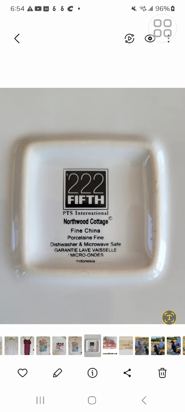5 Fine China Plates Quality Brand 222 Fifth Northwood Cottage image indicator(3)