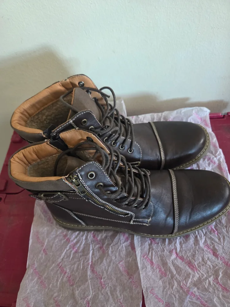 Men's Brown Leather Ankle Bootssize 12 image indicator(3)