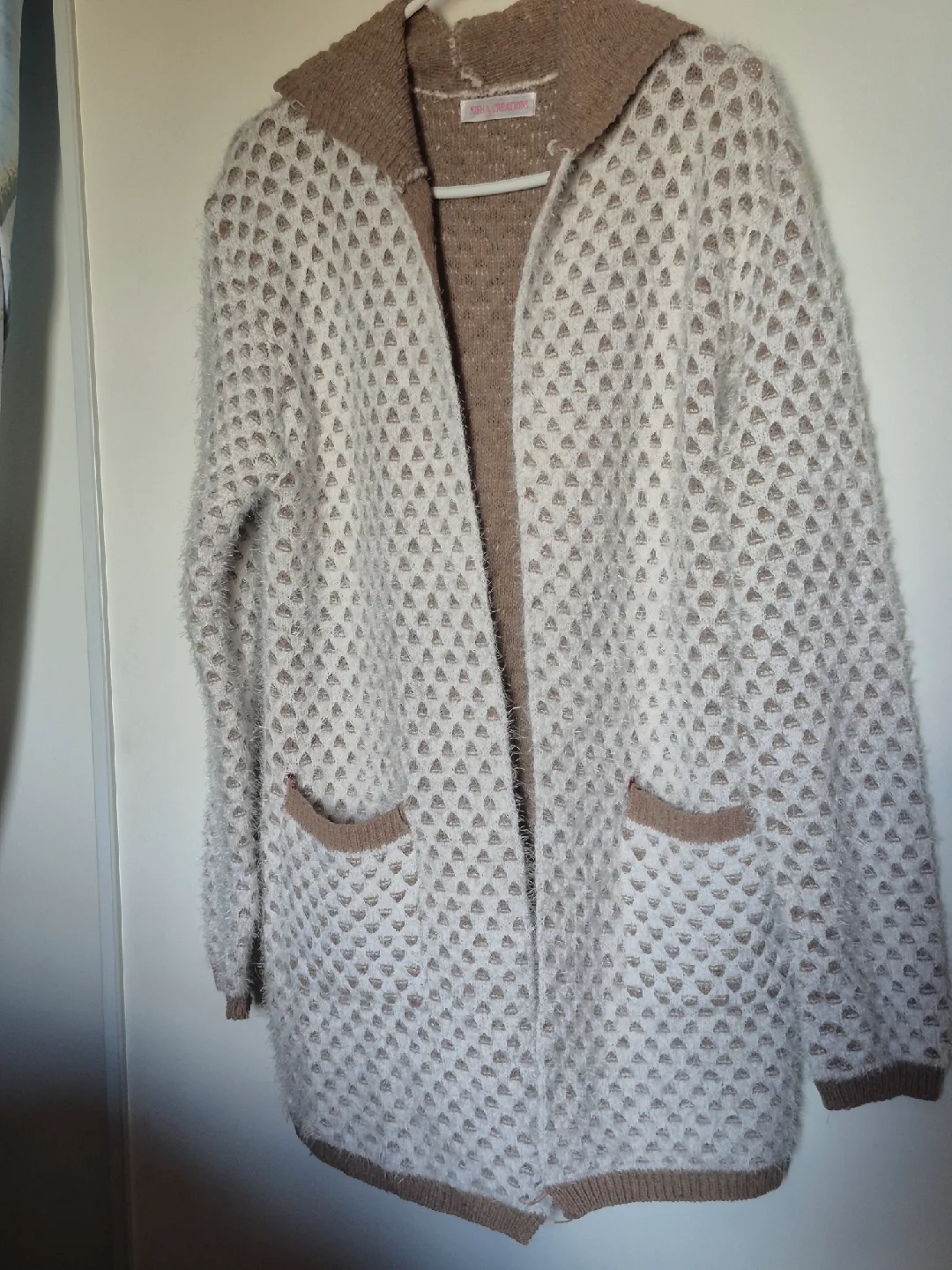 Biege and Brown Hoodie Cardigan thumbnail