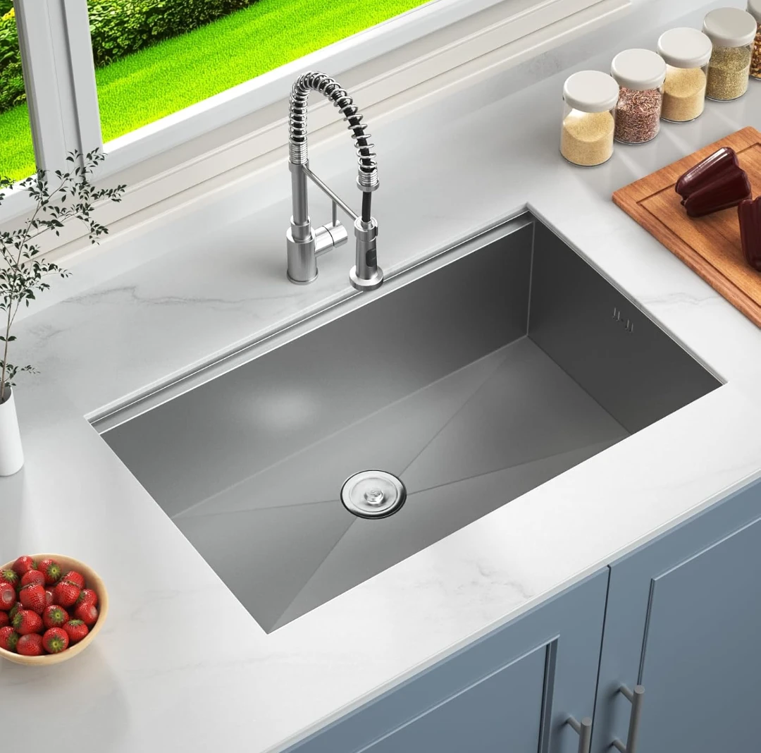 32" x 19" Stainless Steel Kitchen Sink with Accessories - photo 5