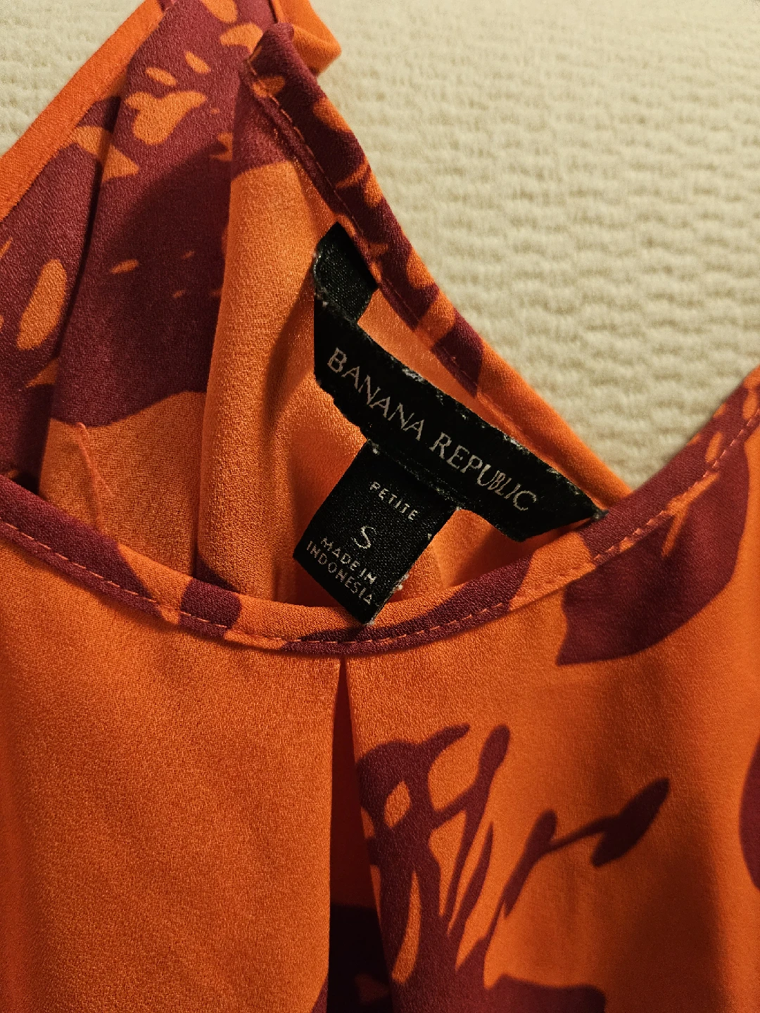 Banana Republic Petite S Orange Floral Tank Top - photo 2
