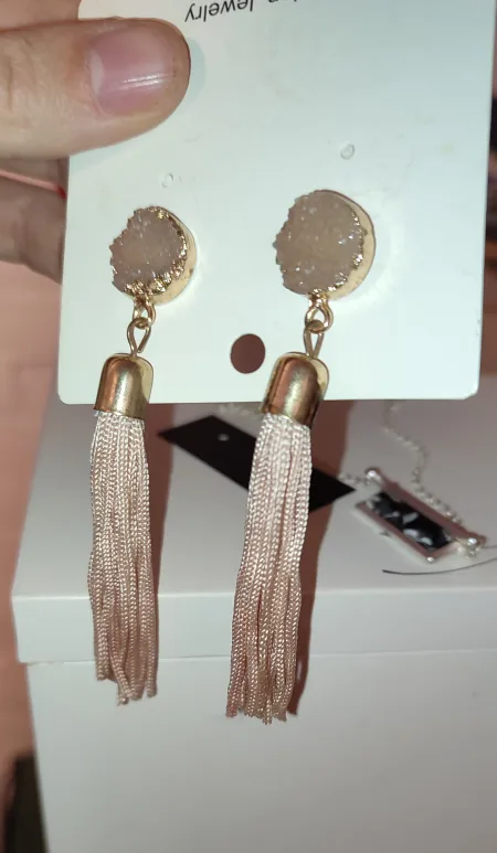 Tassel Earrings - Beige/Gold image indicator(2)