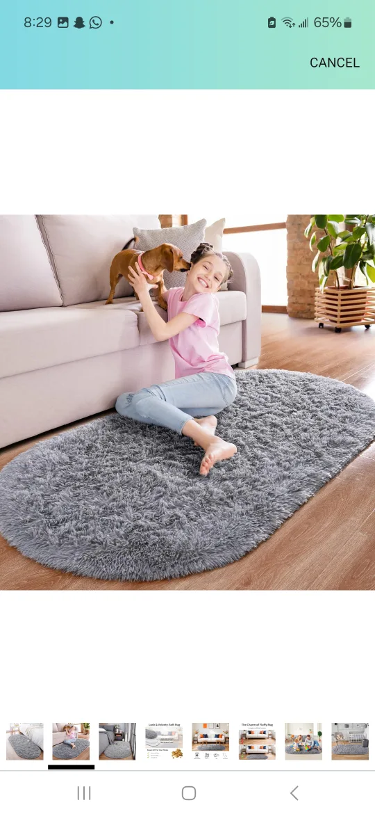 Grey Fluffy Soft Rug image indicator(4)