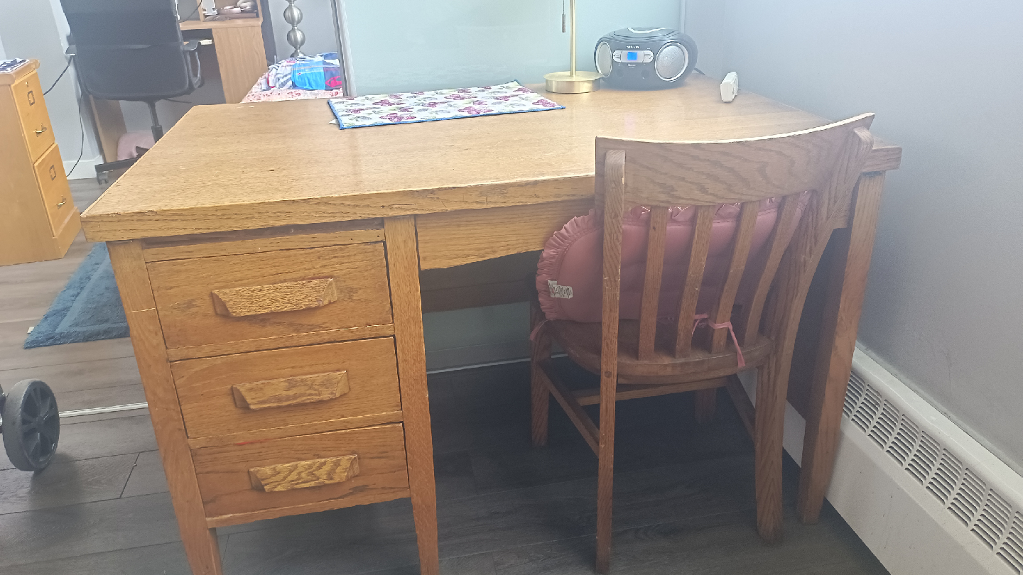 Wooden Desk with Chair - photo 3
