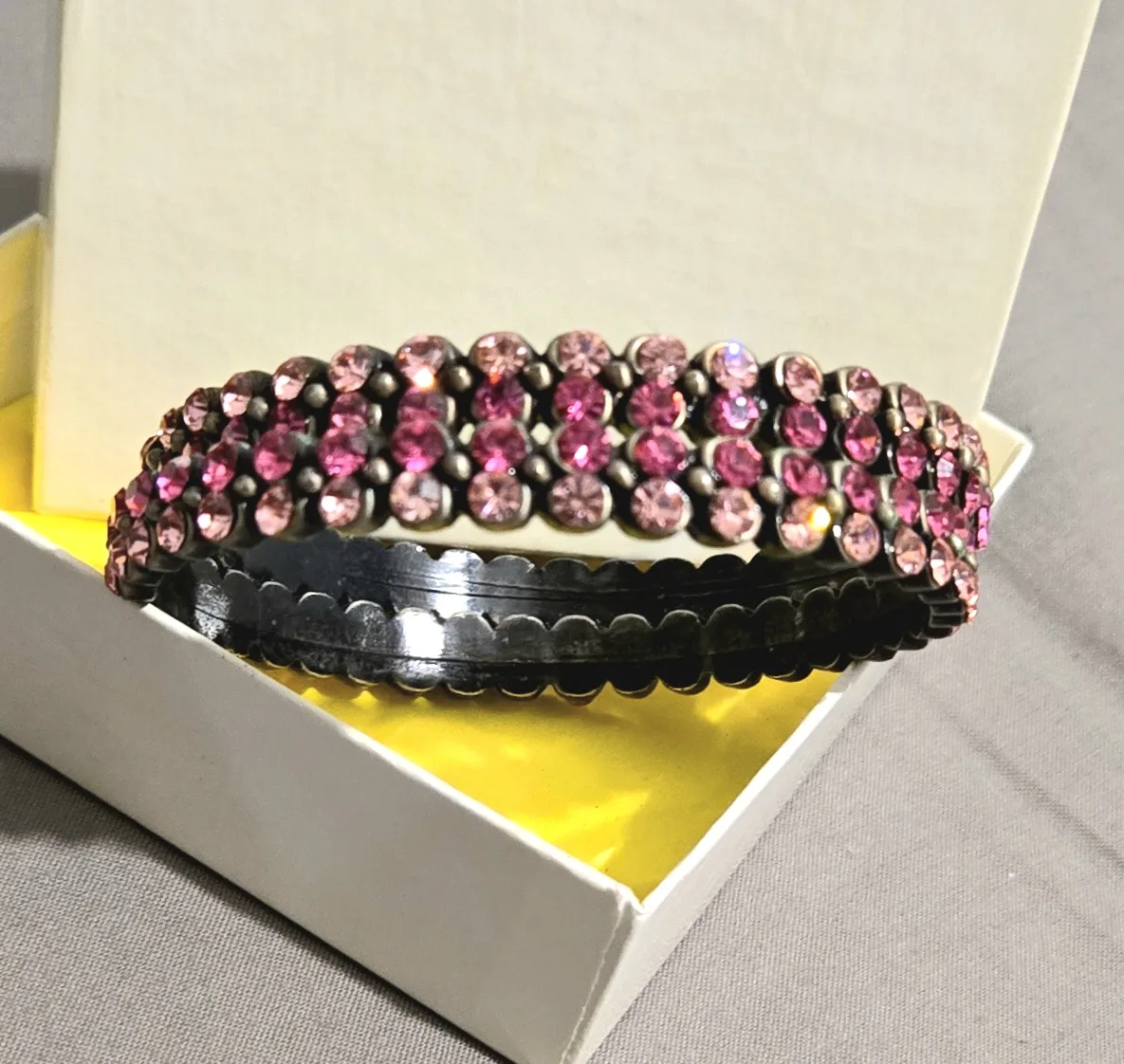 Pink Rhinestone Bangle Bracelet Set image indicator(3)