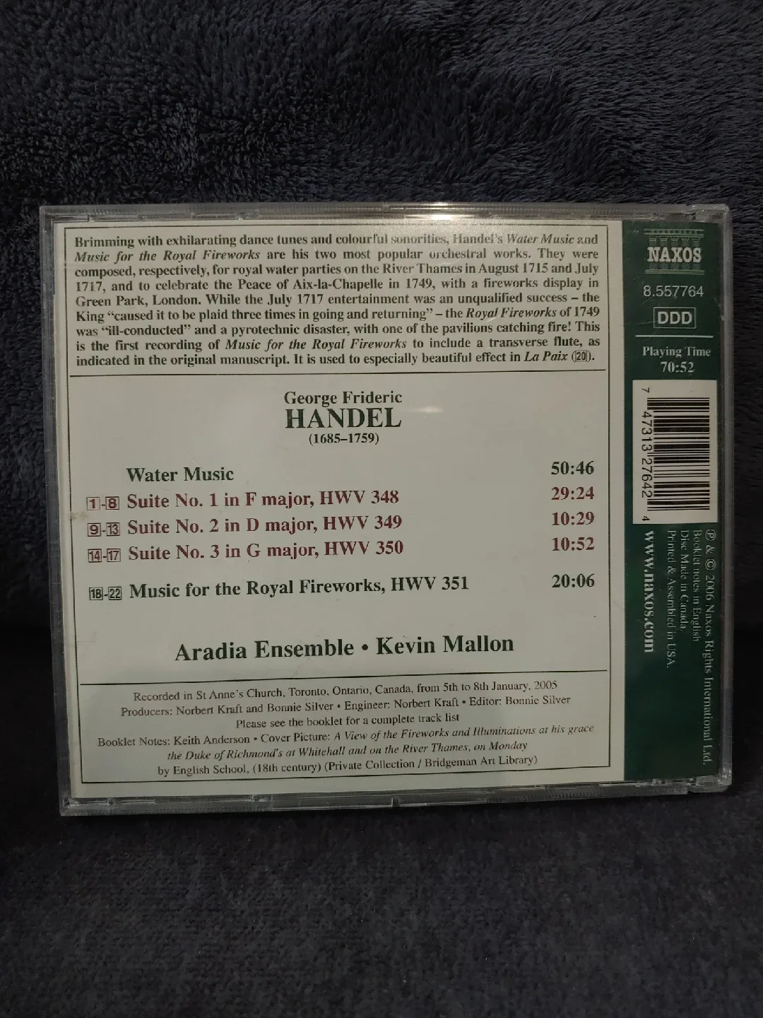 Handel Water Music & Royal Fireworks CD image indicator(2)