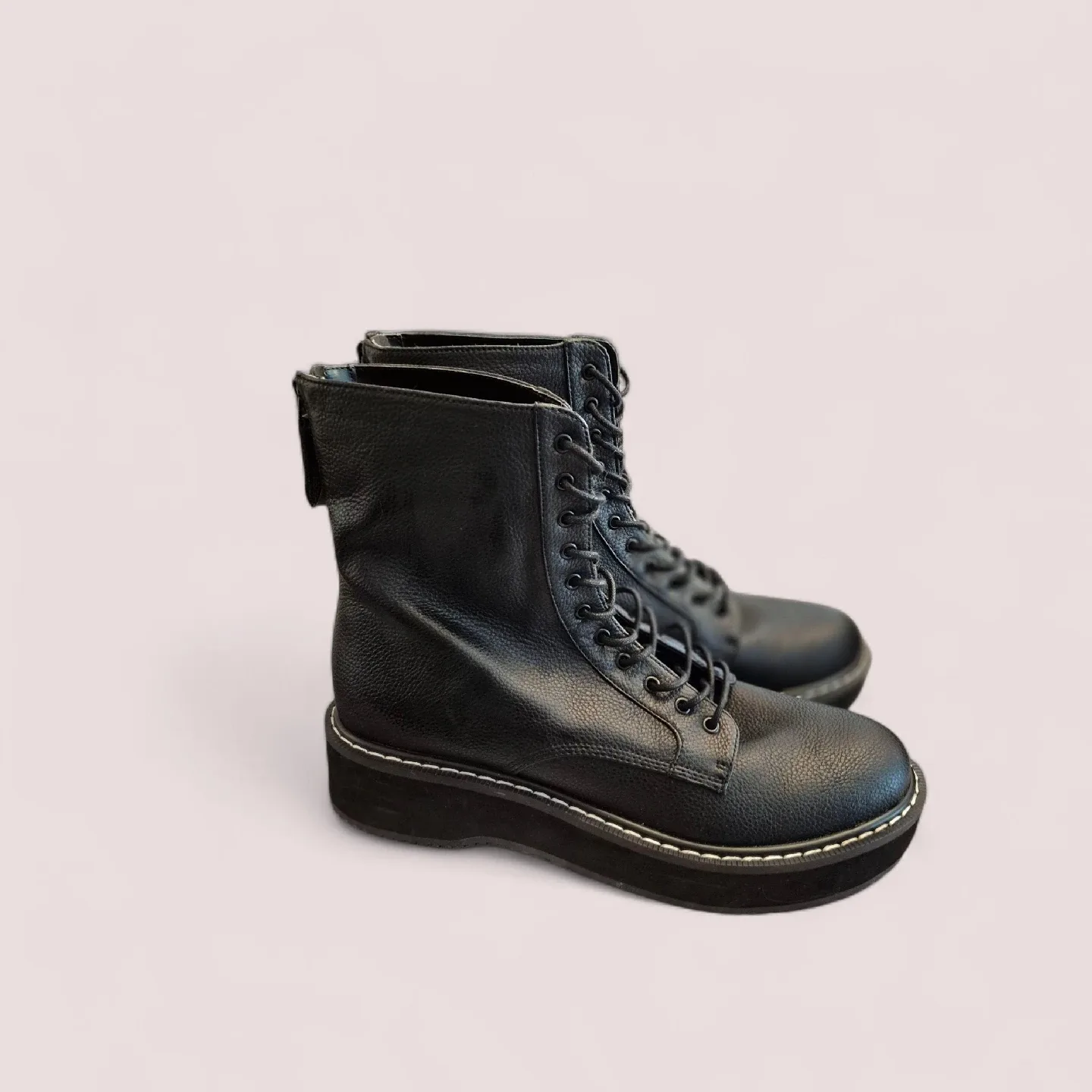 Kendall + Kylie Black Combat Boots - Size 10 image indicator(2)