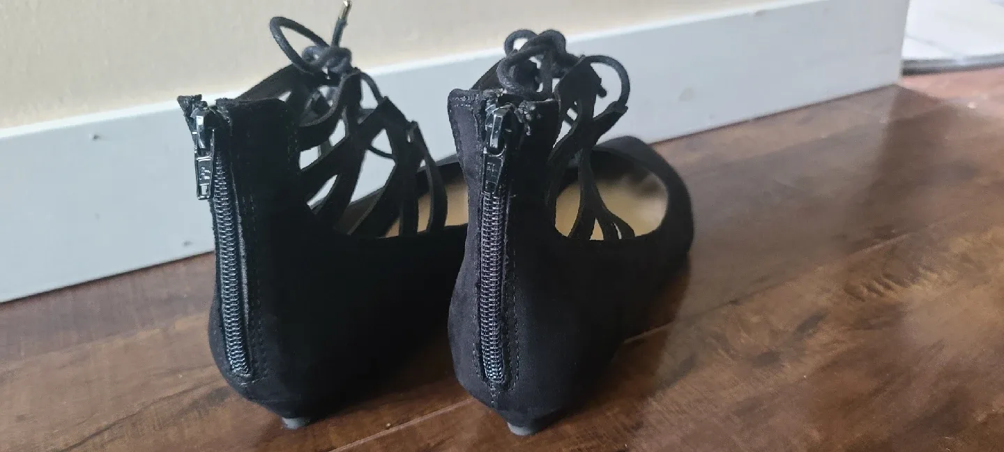 Black Lace-Up Flats - Size 7½ image indicator(2)