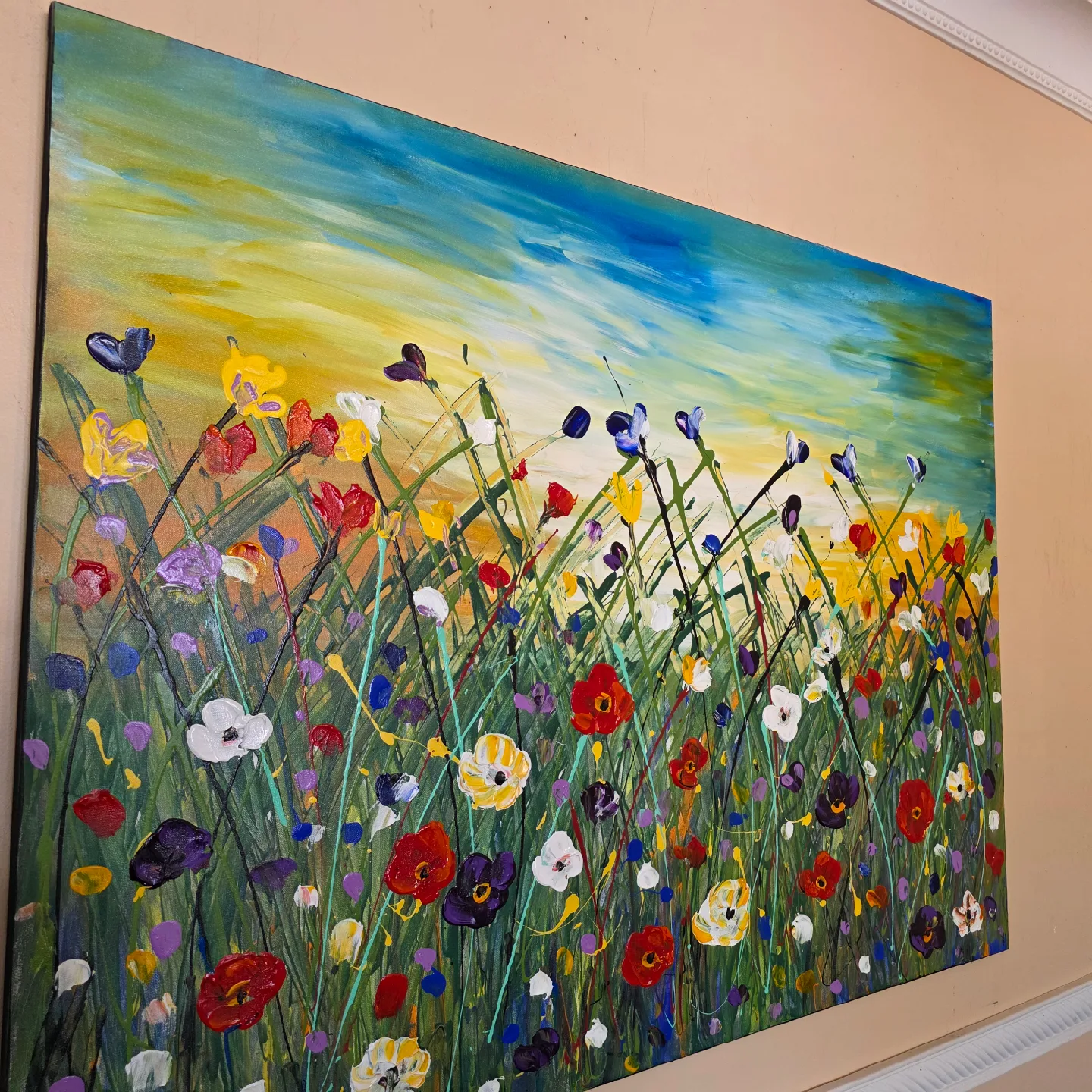 Original hand-painted painting by local artist Wild flowers image indicator(2)