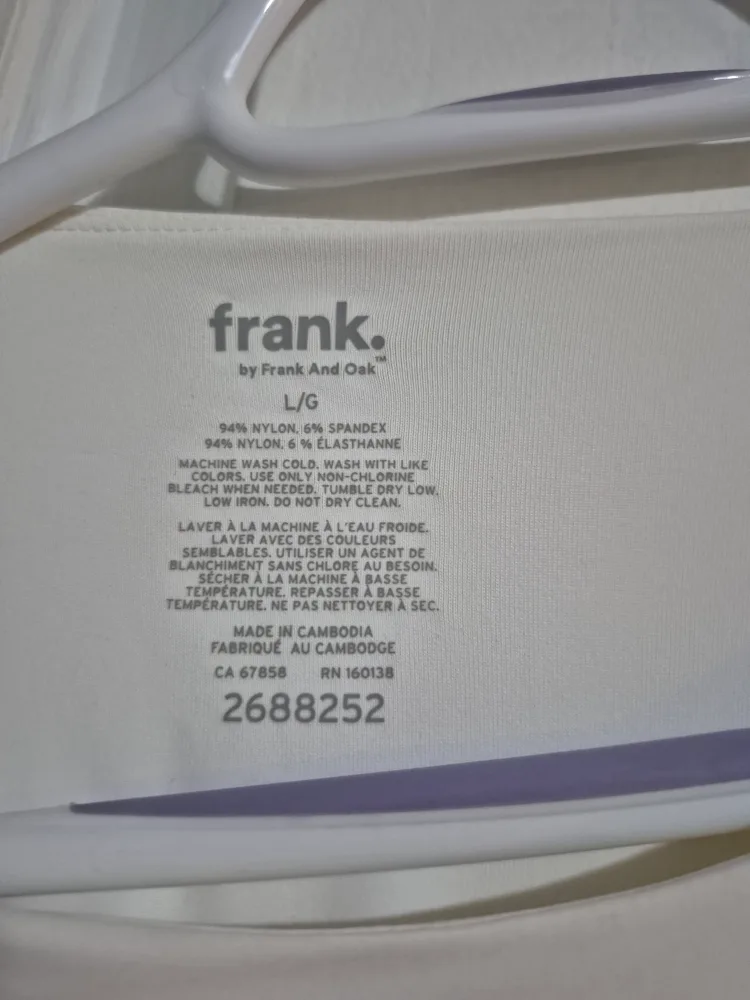 Frank and Oak White T-Shirt - Size L image indicator(2)