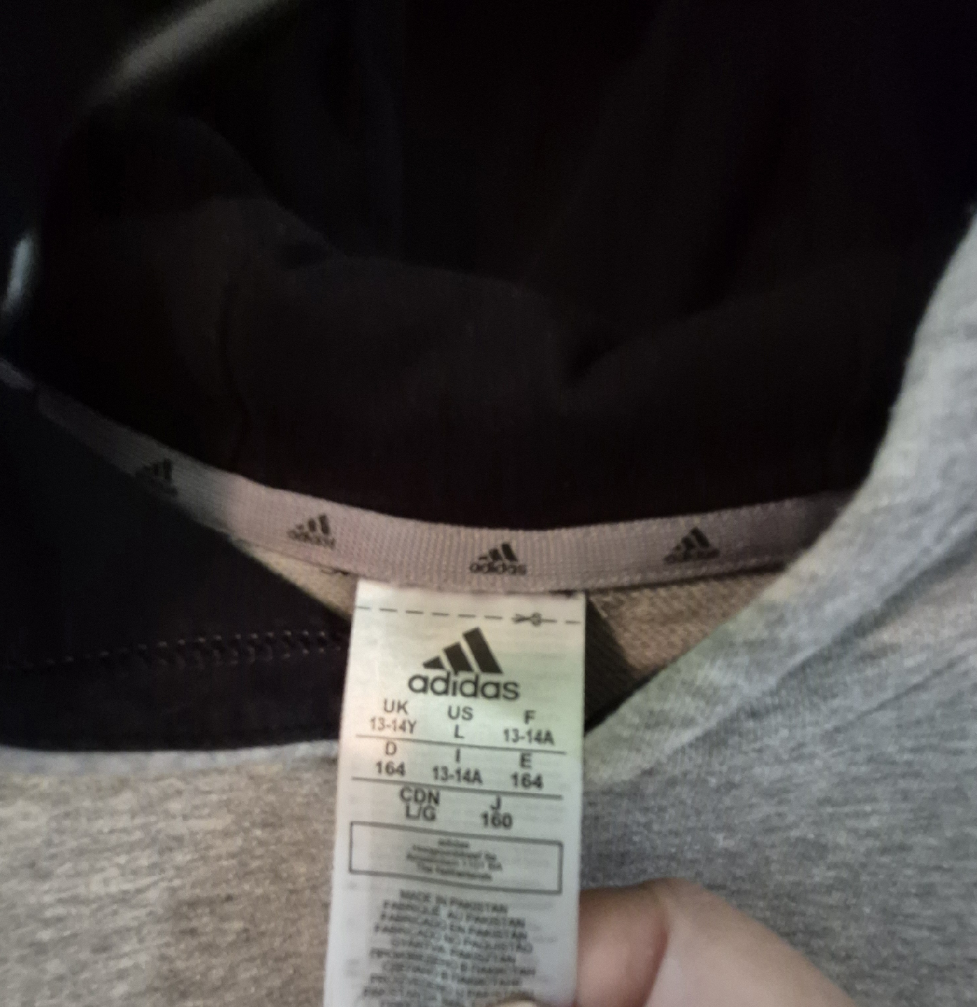 Adidas Grey Hoodie - Size L/G (13-14Y) - photo 2
