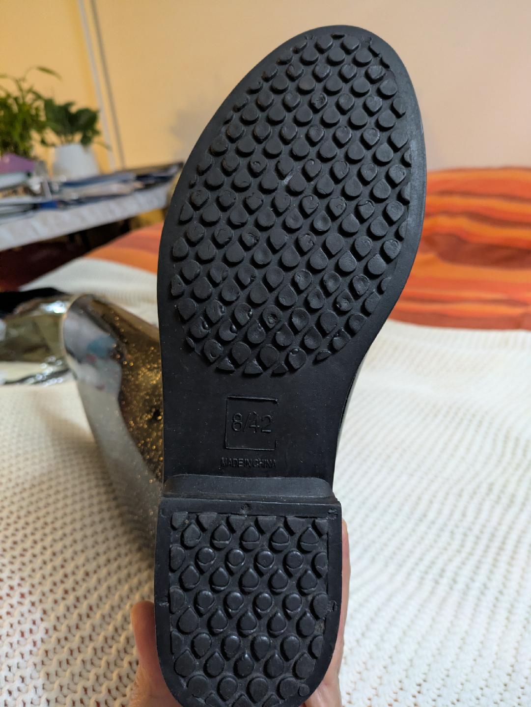 Black Glitter Rain Boots - Size 8 - photo 5
