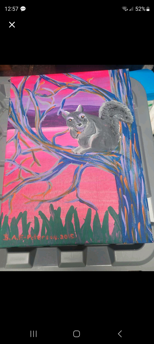 Squirrel Painting on Canvas