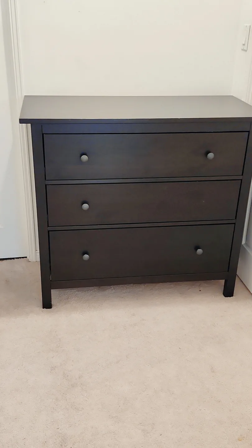 IKEA Hemnes 3-Drawer Chest - Black-Brown image indicator(7)