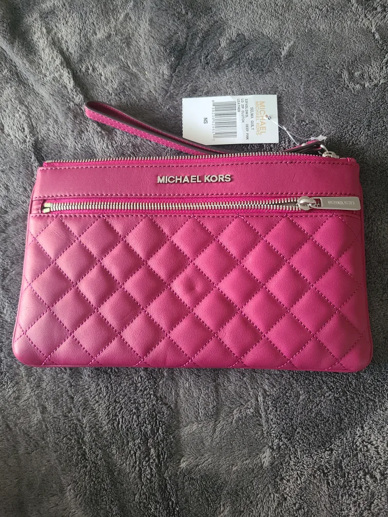 Michael Kors Pink Leather Wristlet