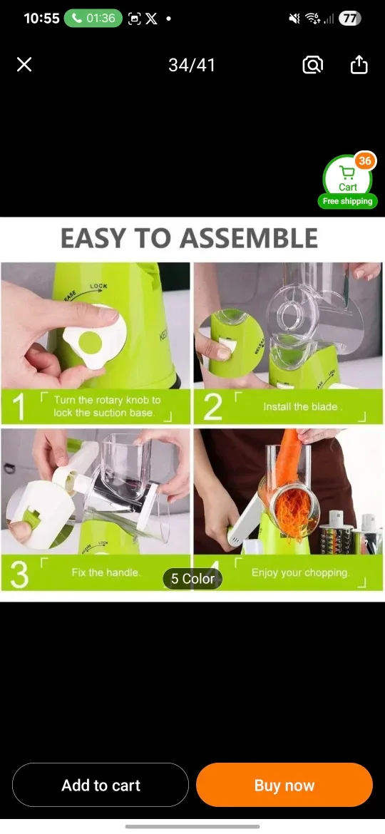 Vegetable/cheese Slicer Shredder Grater image indicator(4)