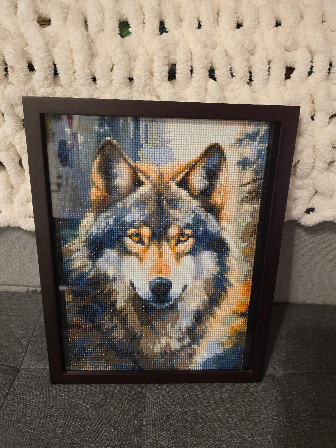 Diamond Art Wolf Framed