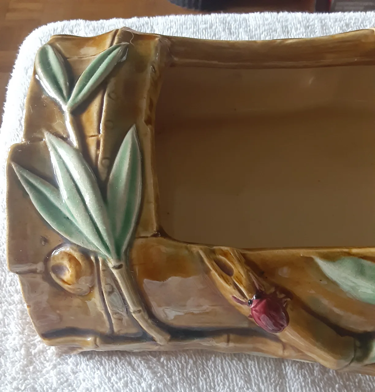 Ceramic Bamboo Log Planter, 15" image indicator(3)