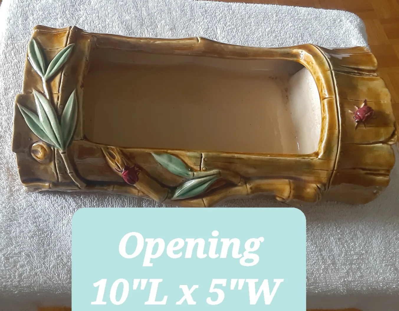 Ceramic Bamboo Log Planter, 15" image indicator(7)