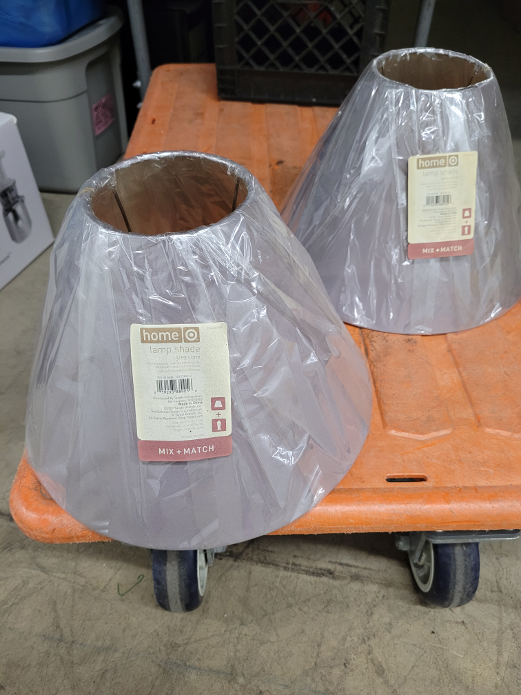 2 Lamp Shades - Grey / taupe