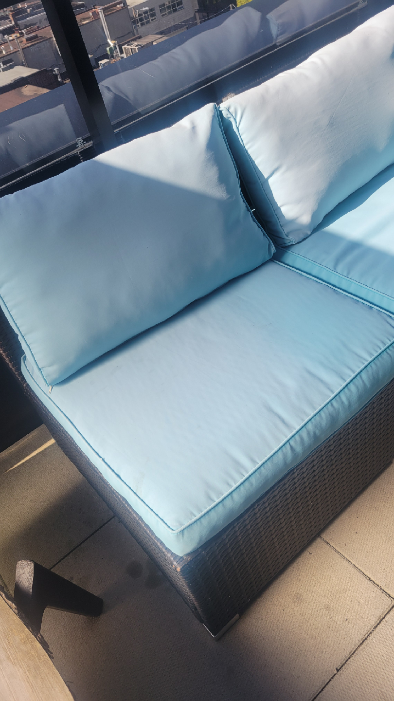 Outdoor Modular Wicker Patio Sectional Sofa - Light Blue - photo 2