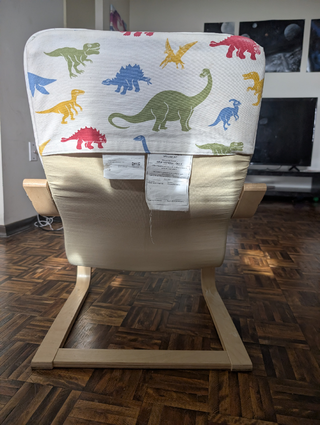 IKEA Poang Chair with Dinosaur Cover - photo 3