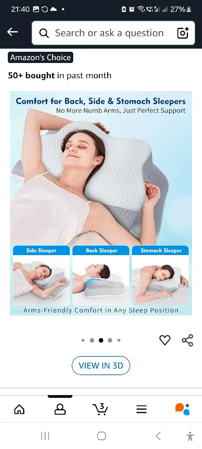 Ergonomic Contour Memory Foam Pillow image indicator(2)