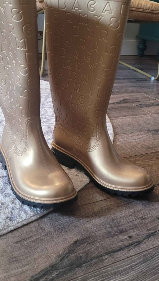 Marc Jacobs Gold Rain Boots