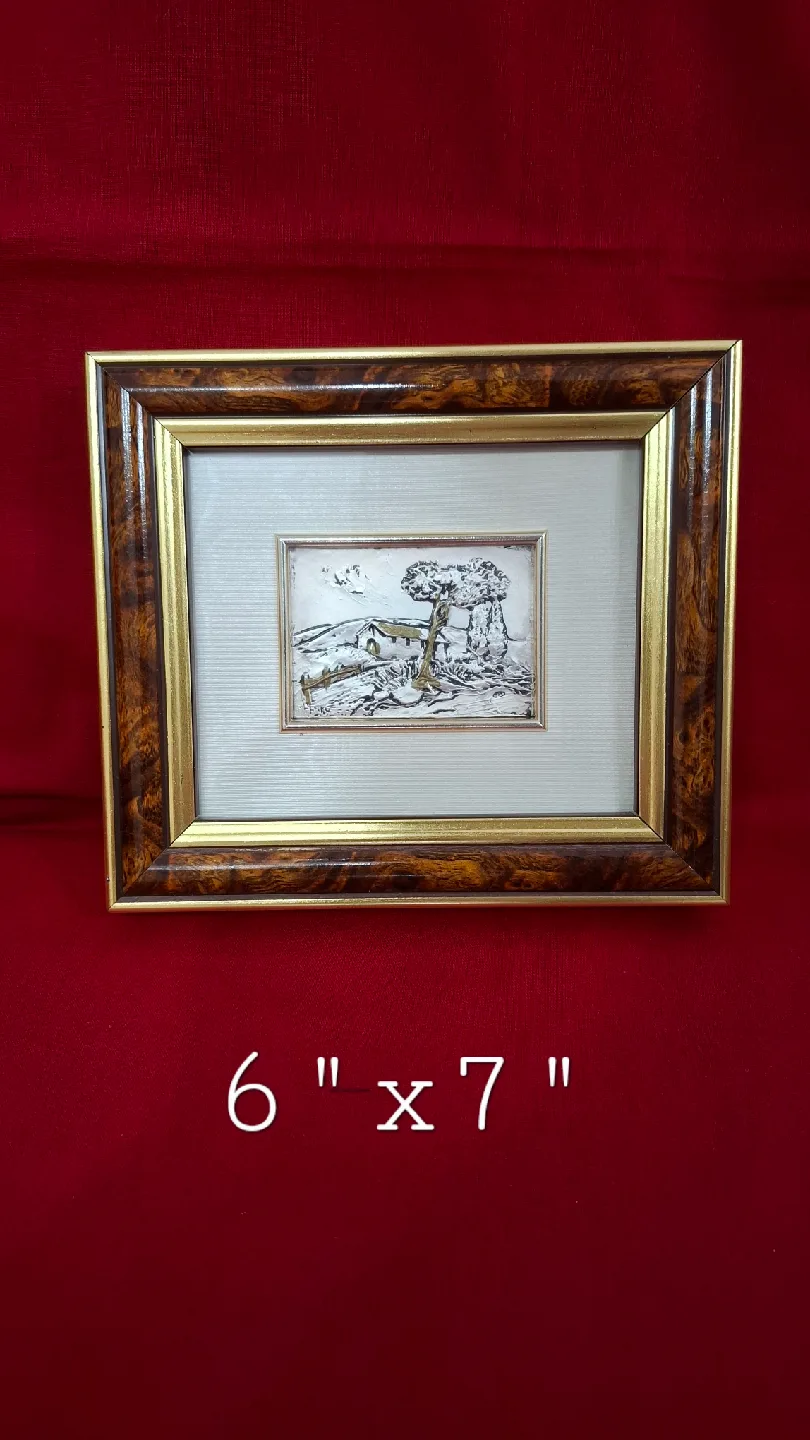 Framed Art in Textured 925 Silver thumbnail