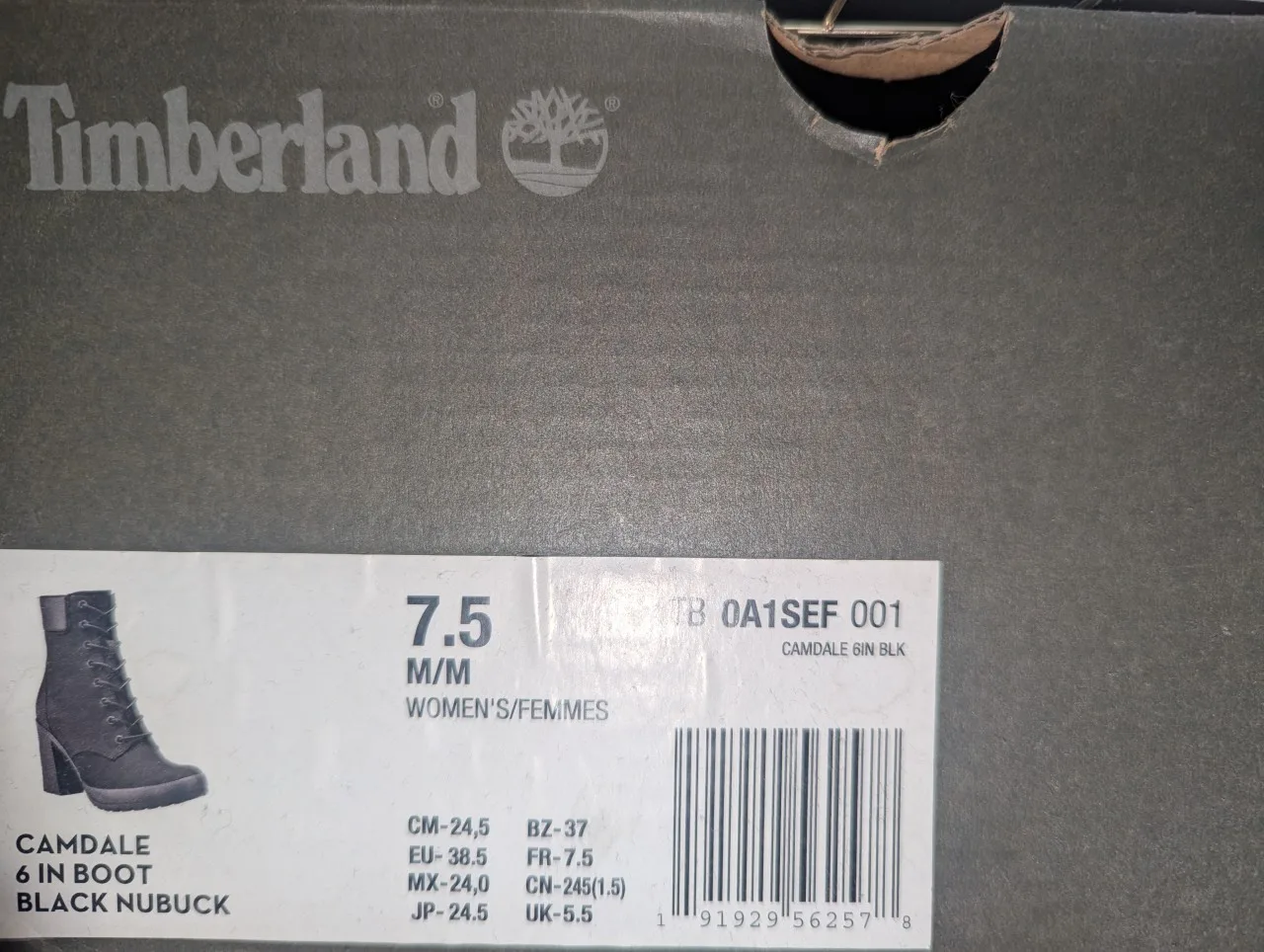 Timberland Boots Size 7.5 - Camdale Black Nubuck Women's Boots image indicator(10)