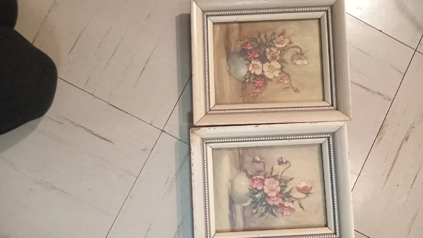 Pair of framed floral prints image indicator(4)