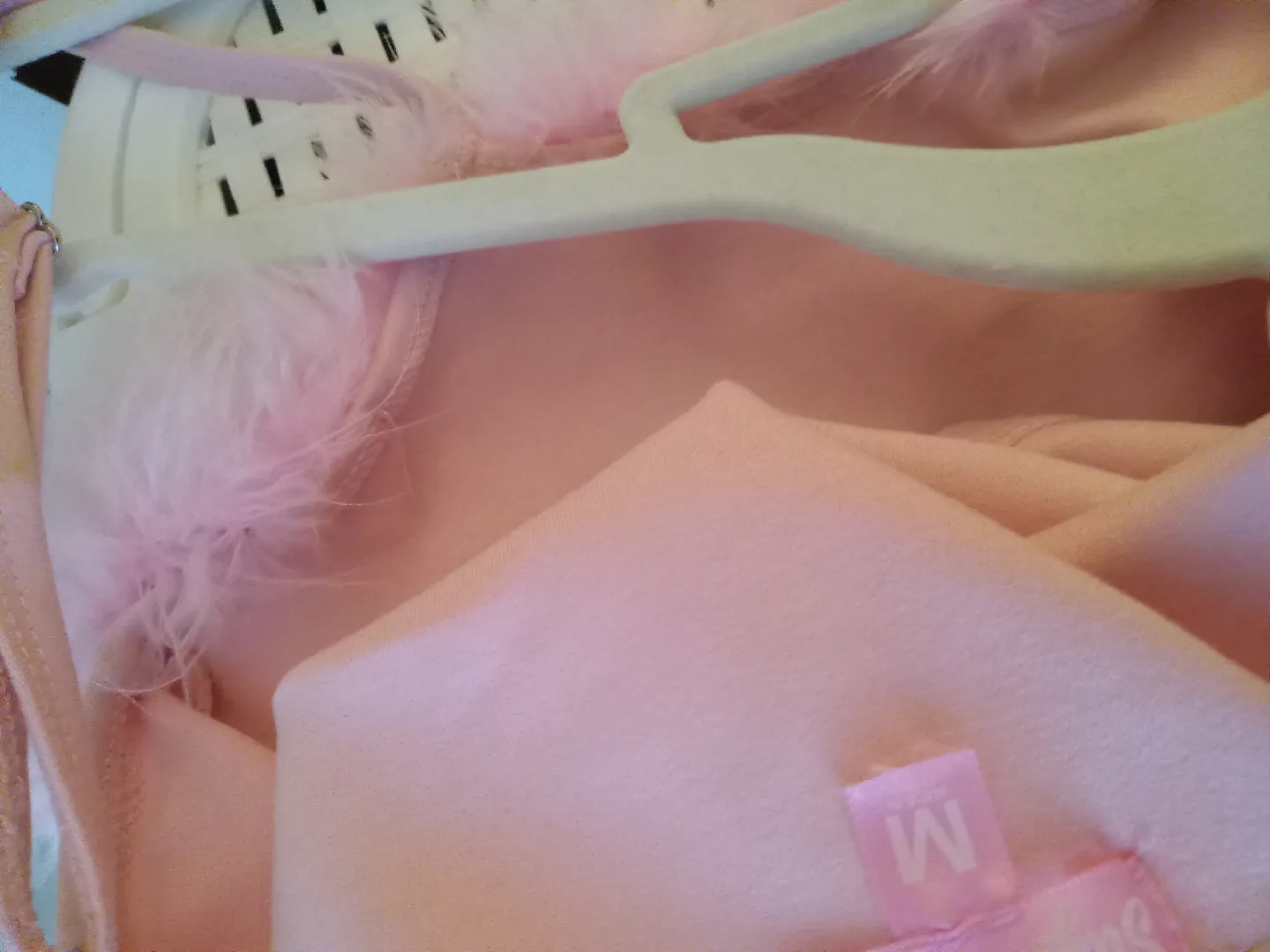 Pink Feather Trim Cami Top - Size M image indicator(3)