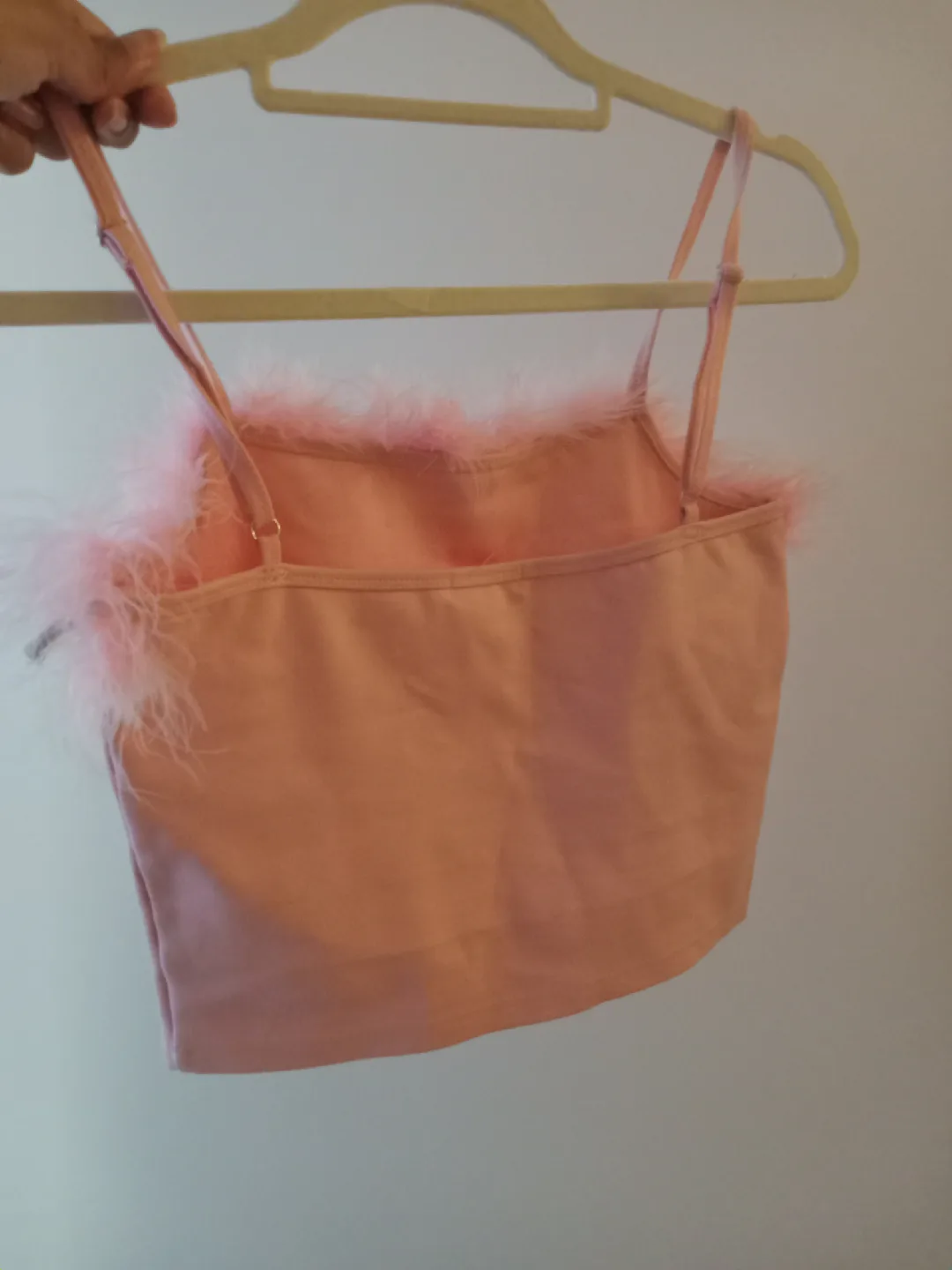 Pink Feather Trim Cami Top - Size M image indicator(4)