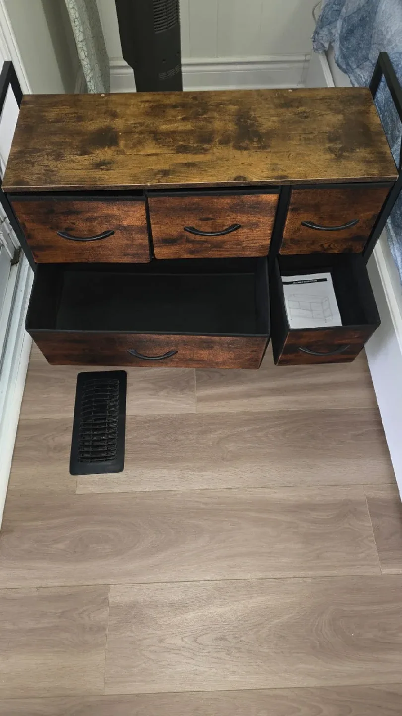 Brown Wood Grain Storage Cabinet with Drawers image indicator(2)