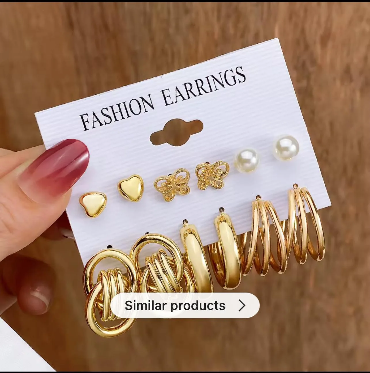 Fashion Earrings Set - Gold Tone image indicator(2)
