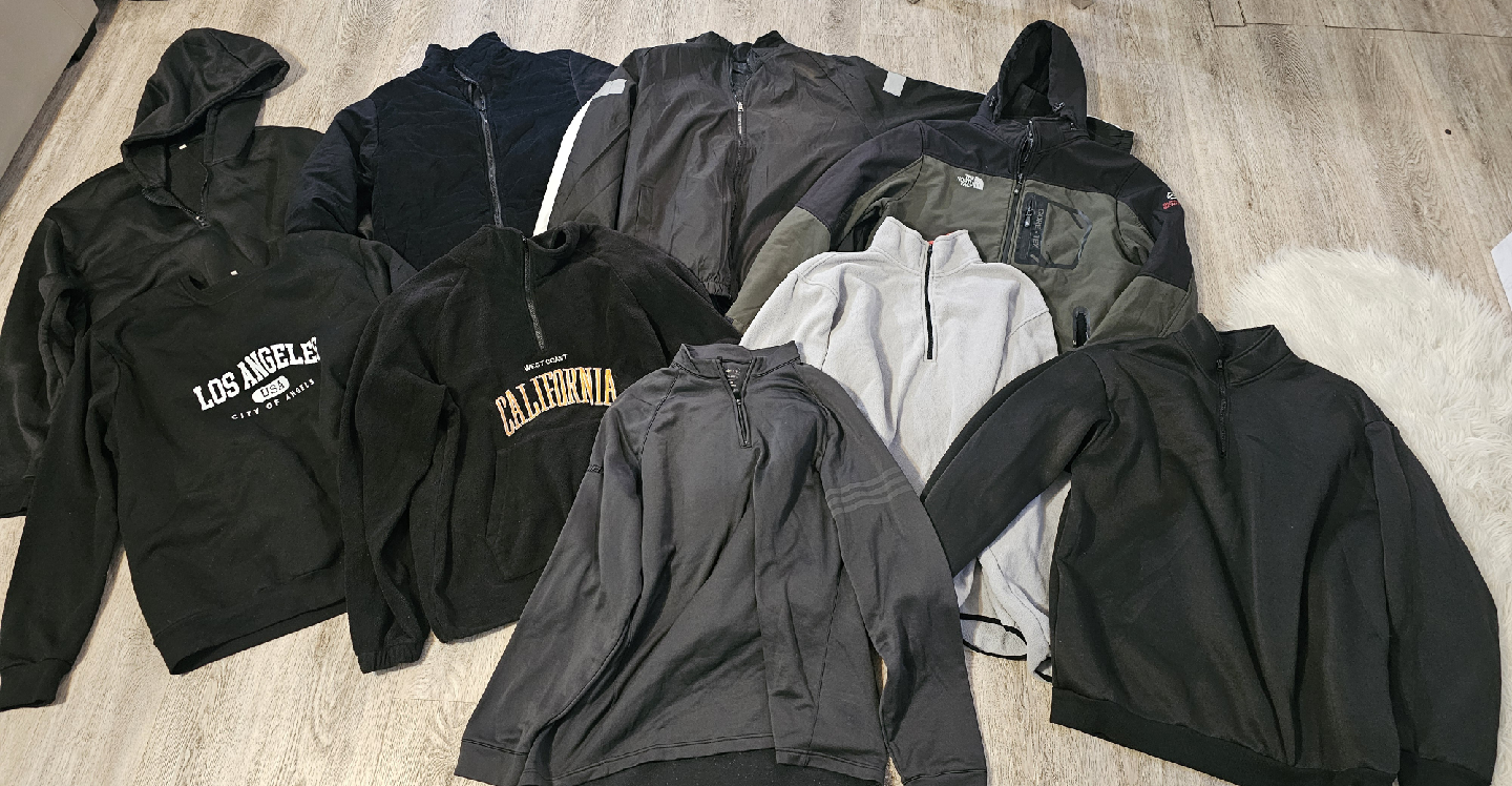 mens 2x sweater and jacket lot