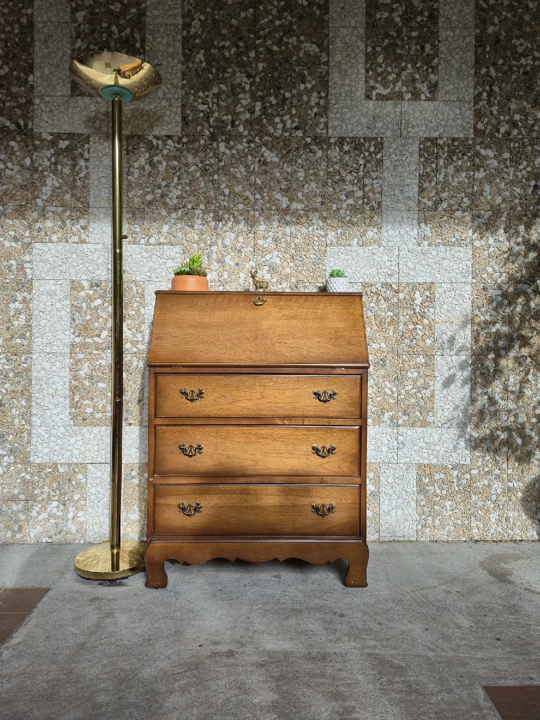 Krug Furniture Three Drawer Drop Down Secretary Desk thumbnail