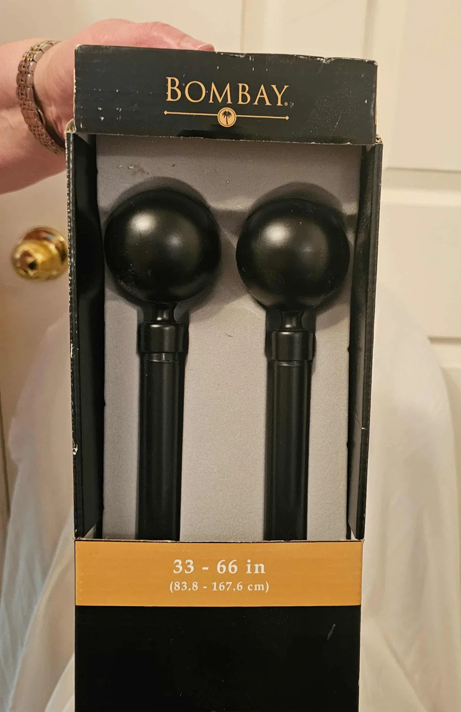 2 Black Bombay Window Drapery Rods image indicator(2)