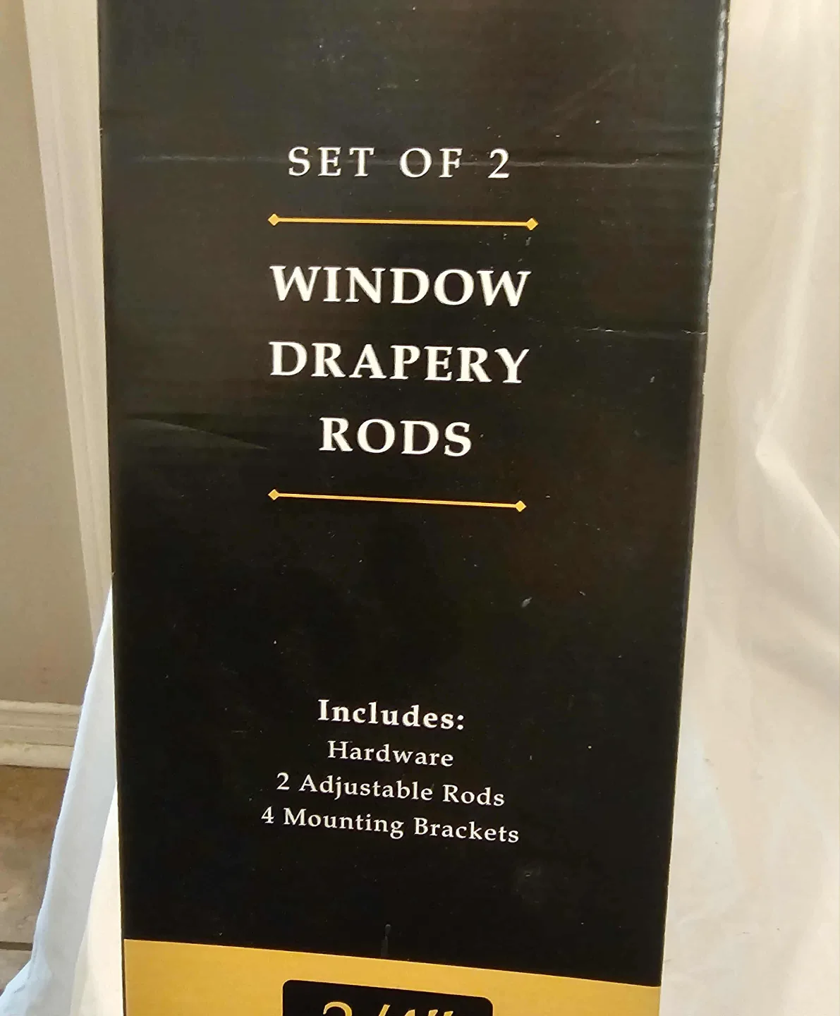2 Black Bombay Window Drapery Rods image indicator(3)