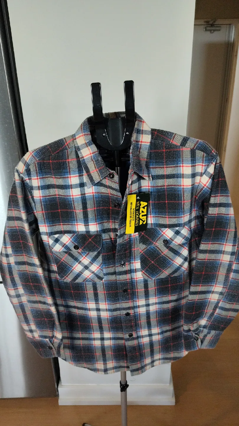 Azur Flannel Shirt, Plaid thumbnail