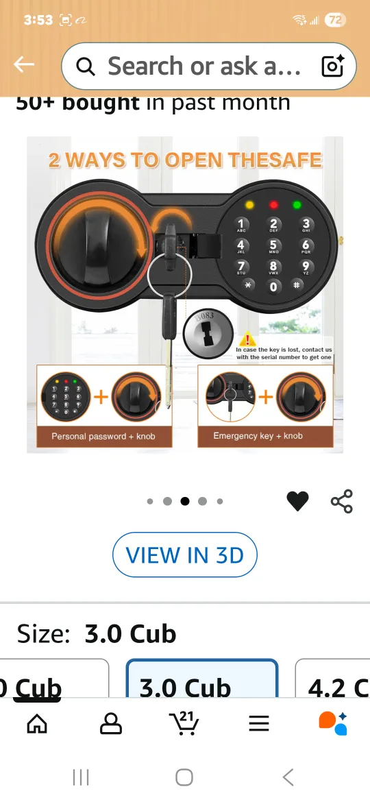 Fireproof safe. with key and or combination image indicator(3)