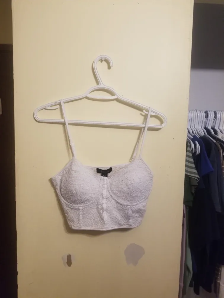 White Lace crop top