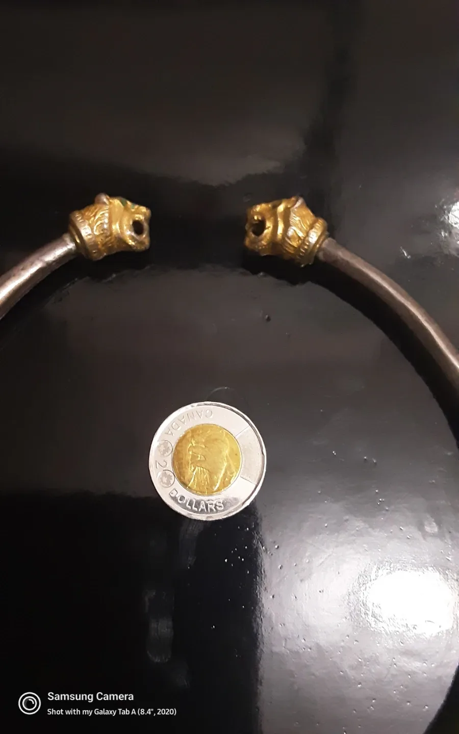 Lion Head Torque Necklace Silver   vintage image indicator(3)