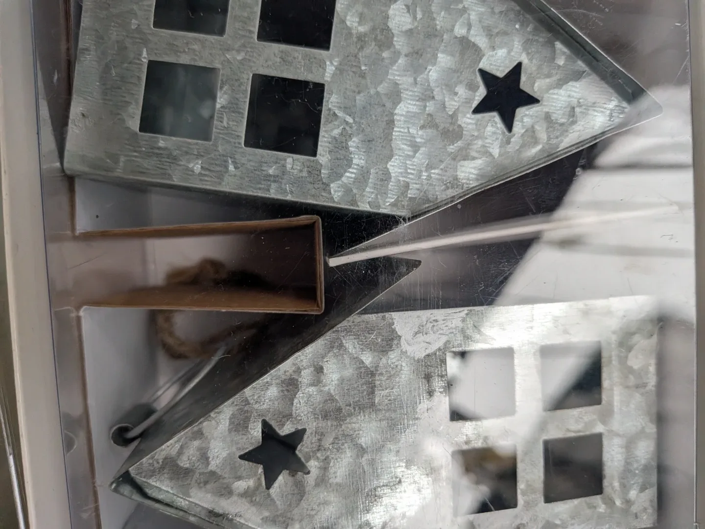 Christmas Ornaments - Pinecone & Metal House New in pkg image indicator(5)