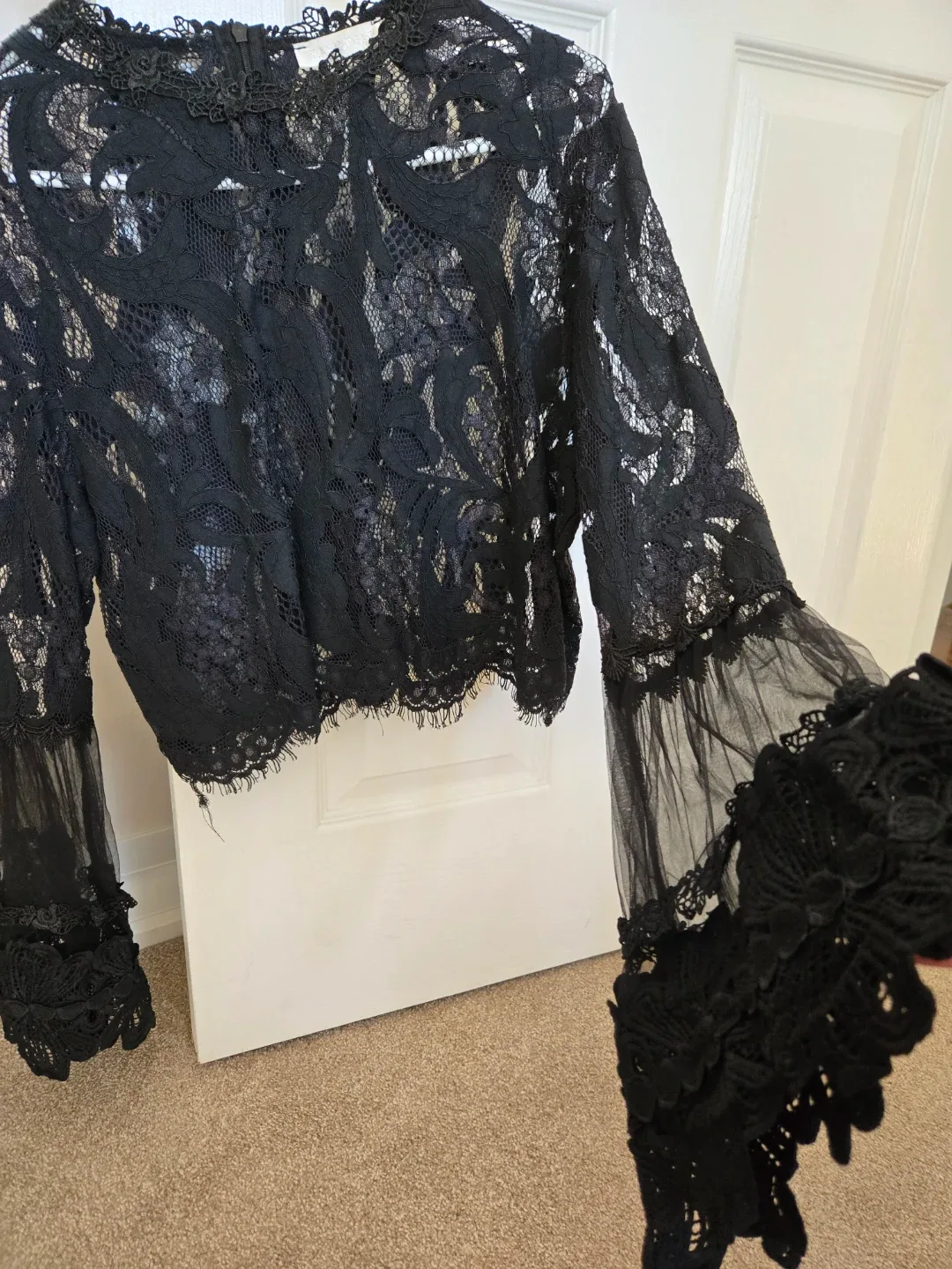 Black Lace Long Sleeve Top